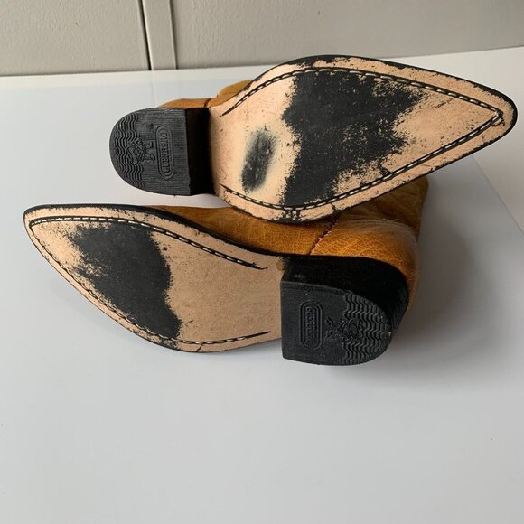 Guerrero Botitas Cowboy Boots Exotic Yellow Sz 5 Western Embroidered Mexico - Picture 12 of 16